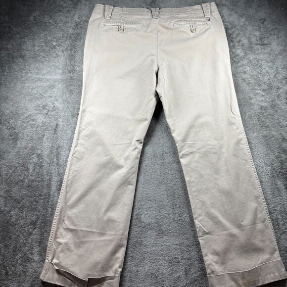 Old Navy Women Pants Chino Khaki Wide Leg Cuffed Y2K Vintage Stretch Sz 16 C108 - Picture 3 of 10